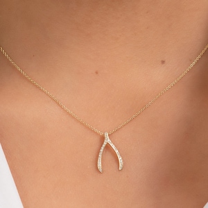 Diamond Wishbone Necklace