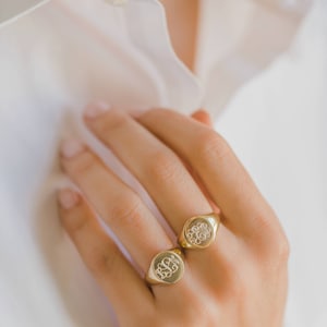 Gold Engraved Signet Ring