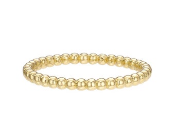 14k Gold Bead Ring, Ball Ring