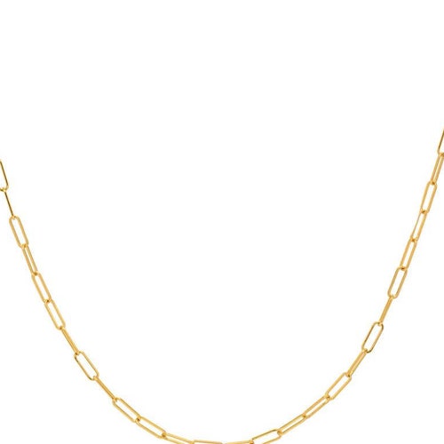 14k Gold Large Open Link Chain Necklace Etsy