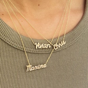 Diamond Script Name Necklace