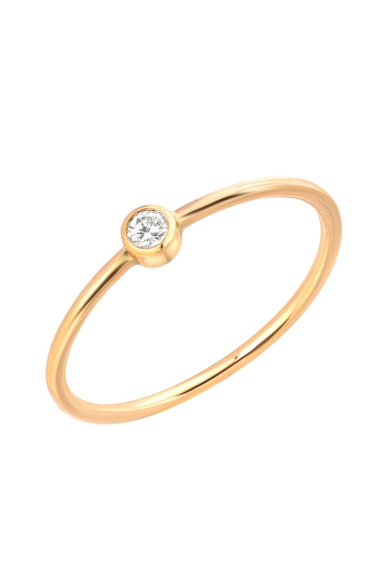 Bezel Birthstone Ring 14k Gold image 3