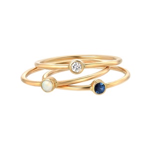 Bezel Birthstone Ring 14k Gold image 5