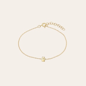 14k Gold Tiny Paw Bracelet