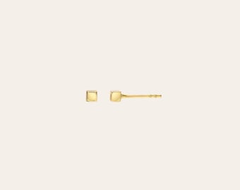 14k gouden kleine kubus oorknopjes