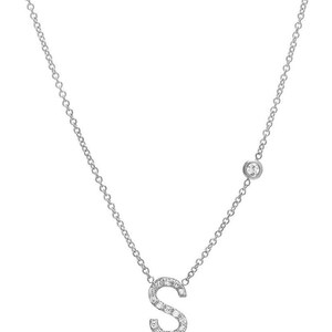 Diamond initial with bezel necklace image 6
