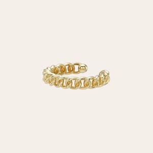 14k Gold Mini Cuban Link Ear Cuff