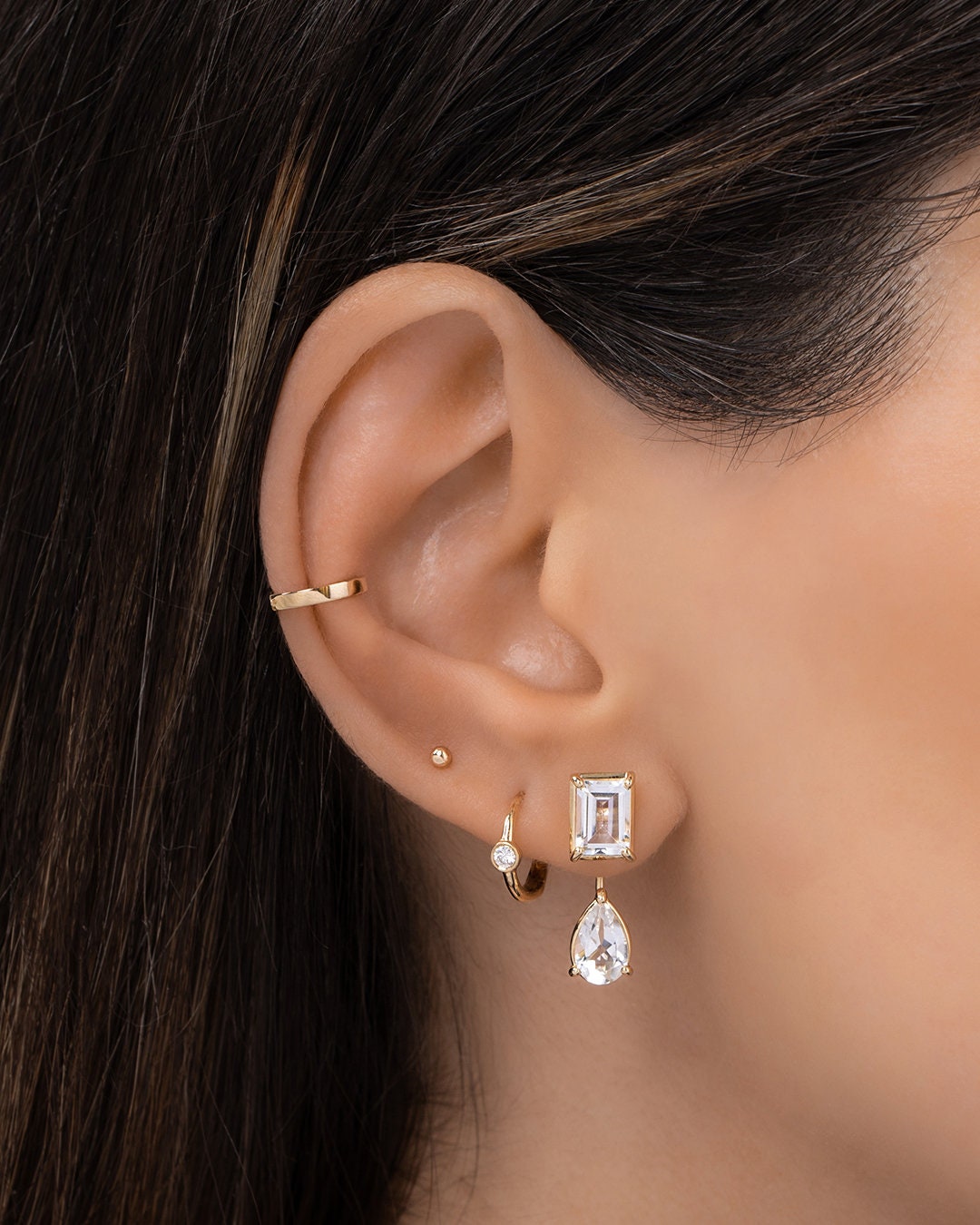 14k solid gold ear cheap cuff