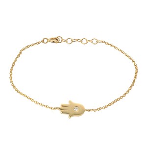 Diamond Hamsa Bracelet 14k Gold - Etsy