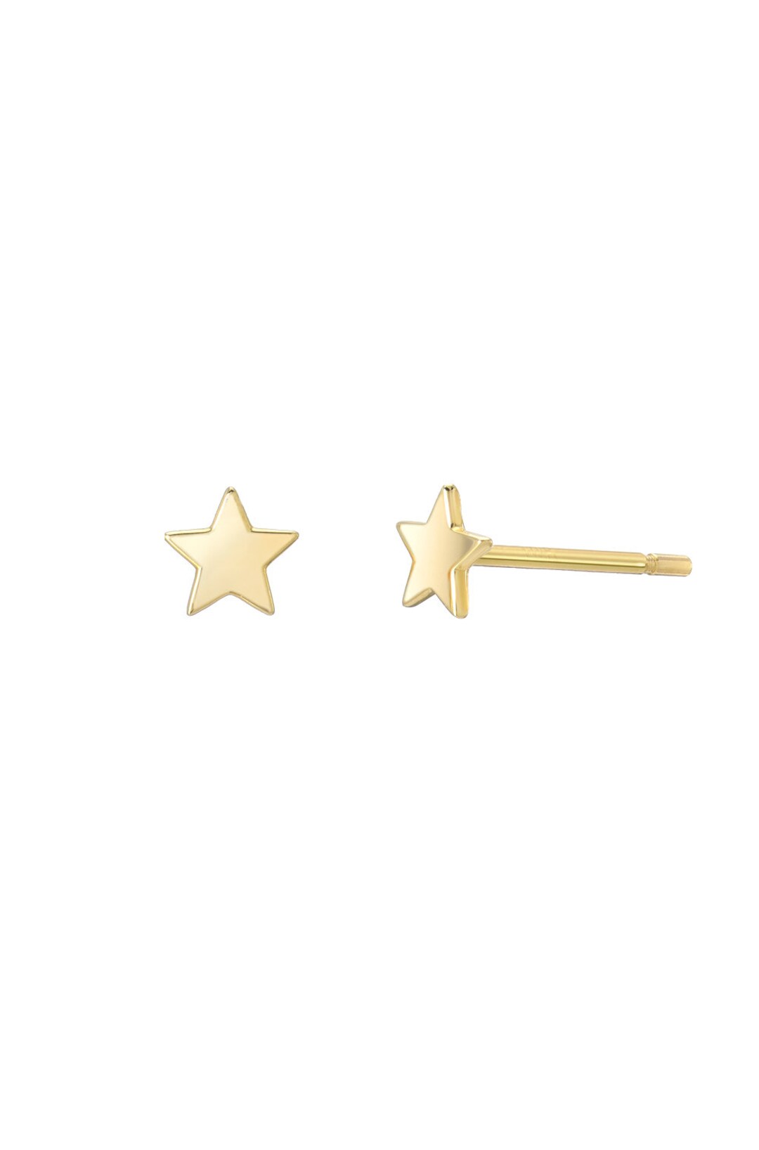 14K Gold Small Star Stud Earrings - Etsy