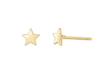 14K Gold Small Star Stud Earrings