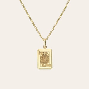 14k Gold Königin der Herz Halskette