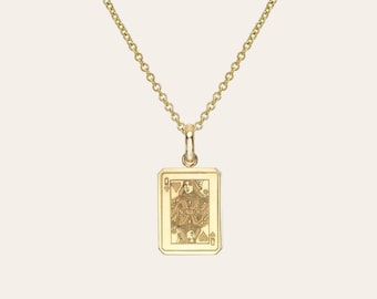 14k Gold Queen of Heart Necklace