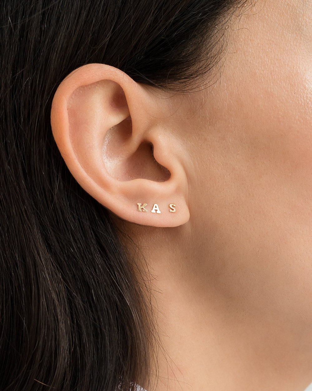 Alphabet S Pavé Diamond Stud Earring in 9k White Gold – Lazo Diamond