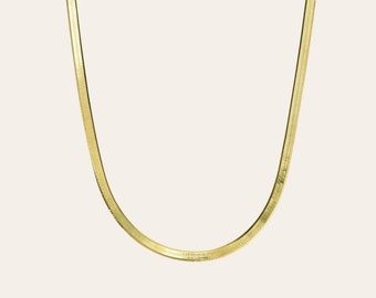 Gold Vermeil Herringbone Chain Necklace