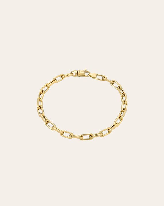 14K ゴールド ラージ オープンリンク チェーン ブレスレット - Etsy 日本