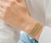 3mm Gold Beads Bracelet with Diamond Ball 