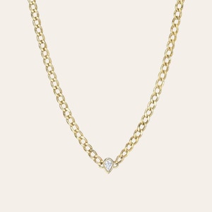 Cuban Link Pear Diamond Choker