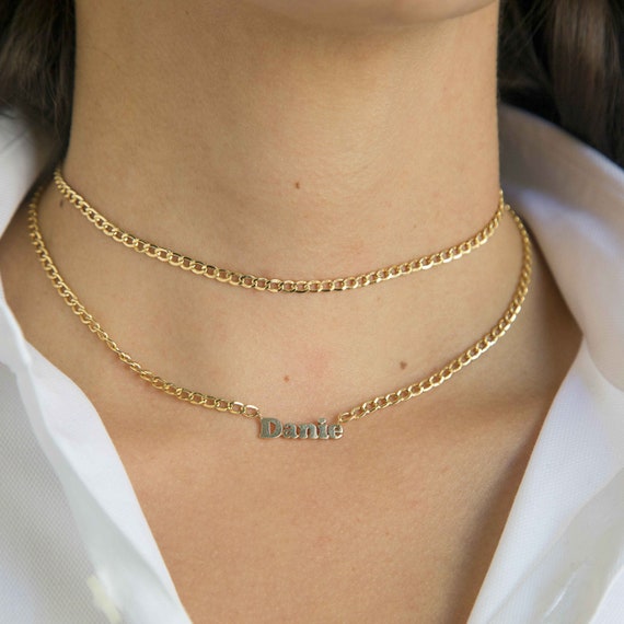 14k Gold Cuban Link Name Necklace 