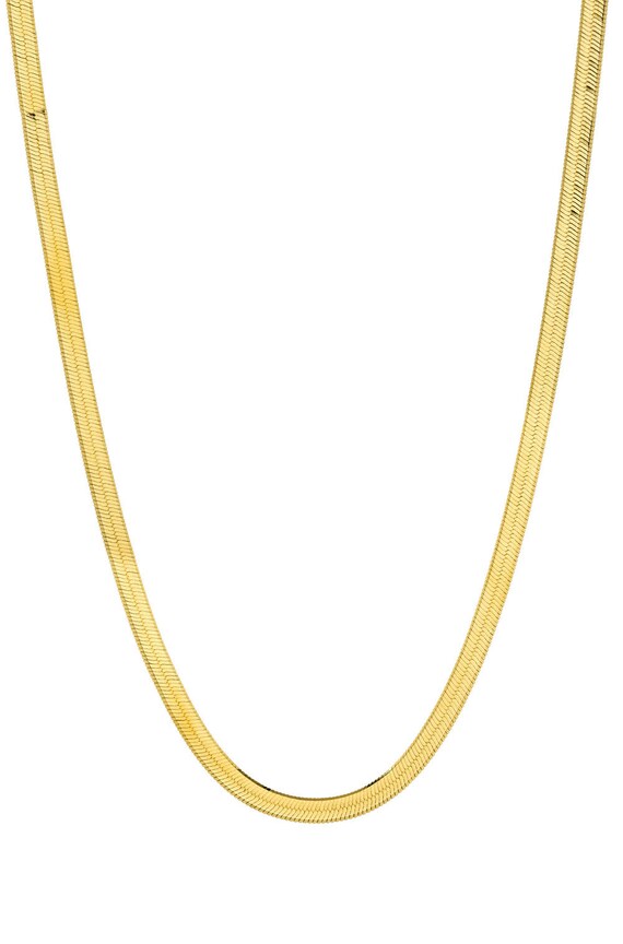 14k Gold Herringbone Chain Necklace Etsy Australia