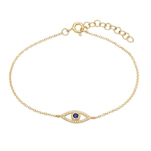 Diamond and Sapphire Evil Eye Bracelet