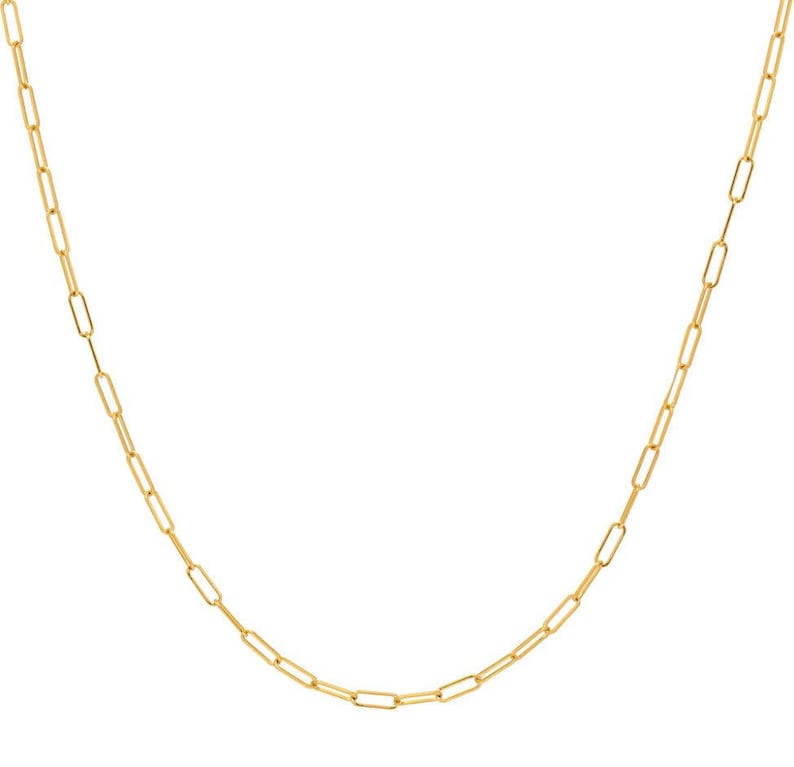 14k Gold Open Link Chain Necklace image 1
