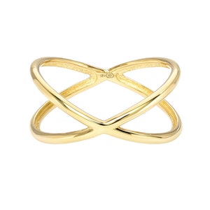 14k Gold X ring image 1