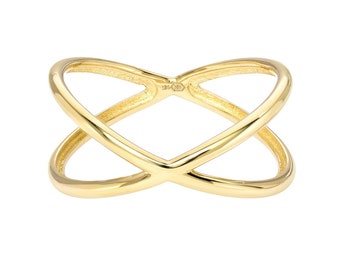 14k Gold X ring