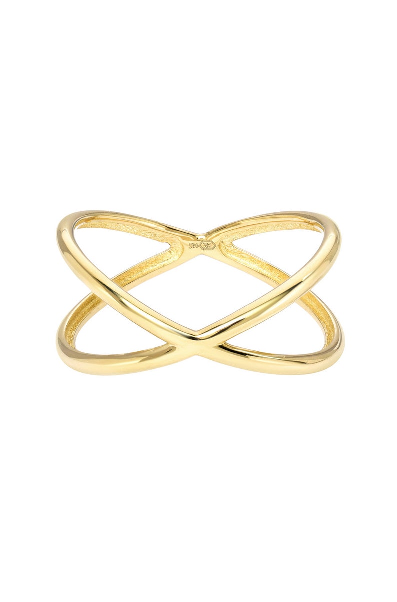 14k Gold X ring image 1