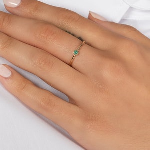 Bezel Birthstone Ring 14k Gold image 7