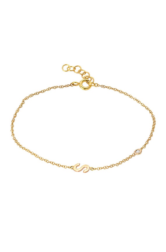 VSHINE S Alphabet Pendant Charm Bracelet Letter American Diamond Excellent  Finished 8 inch Black Beads Gold Platedn for Women-VSBR1063G : Amazon.in:  Jewellery