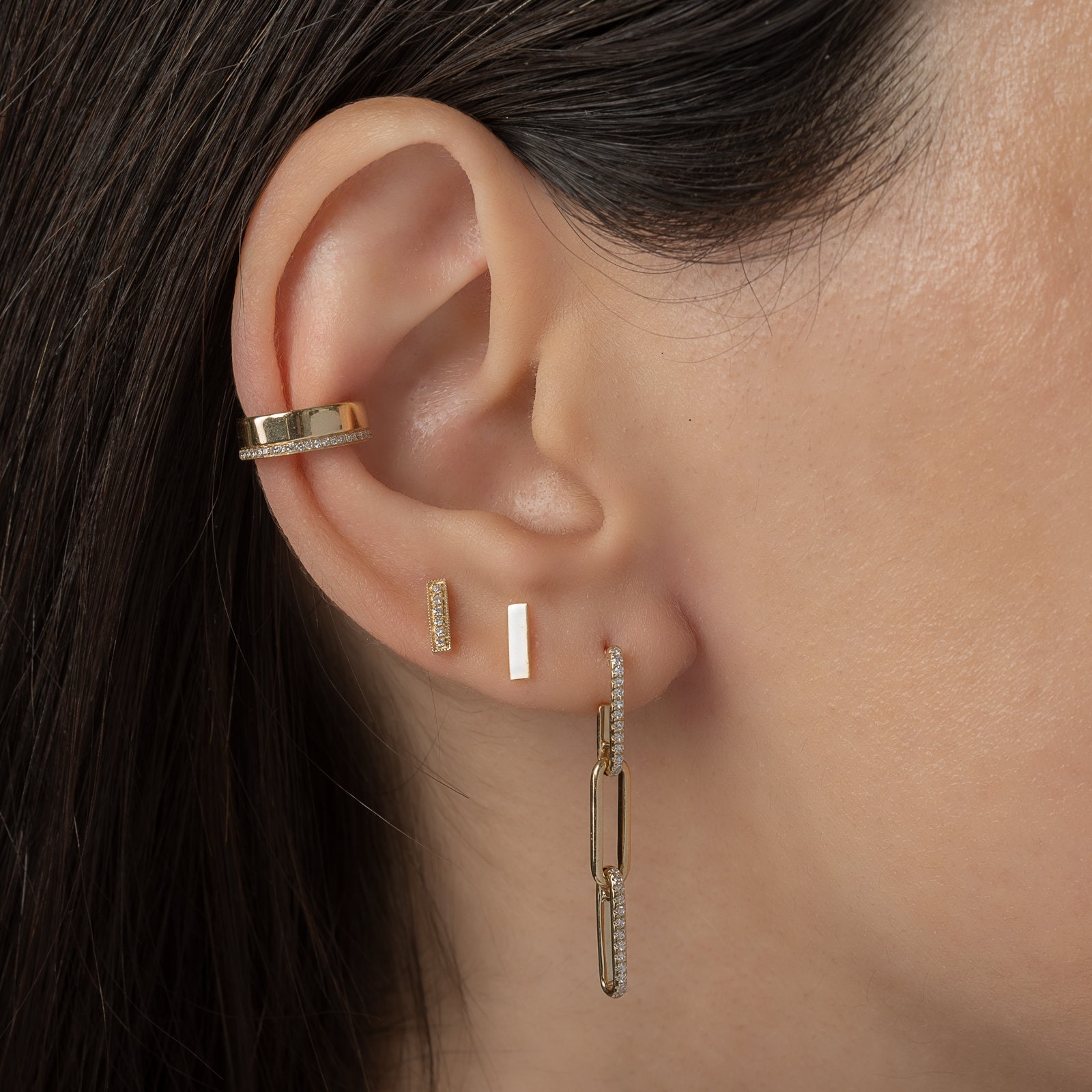 14k Solid Gold Bar Stud Earrings Etsy UK