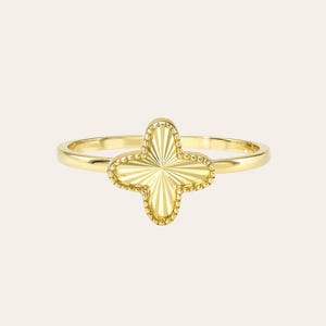 14K Gold Milgrain Kleeblatt Ring