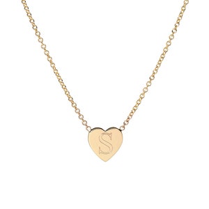 14k Gold Initial Heart Necklace