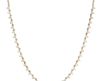 3 Prong Diamond Segment Necklace