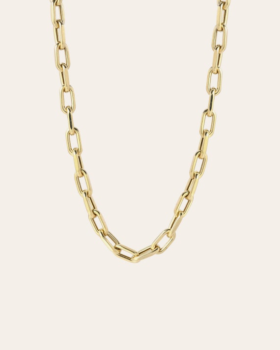 14k gold large link necklace deals