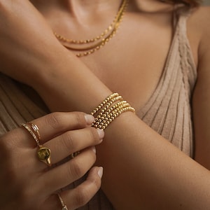 14k Gold 3mm Bead Bracelet