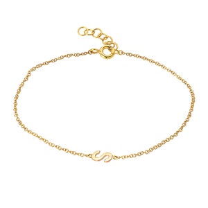 14k Gold Initial Anklet