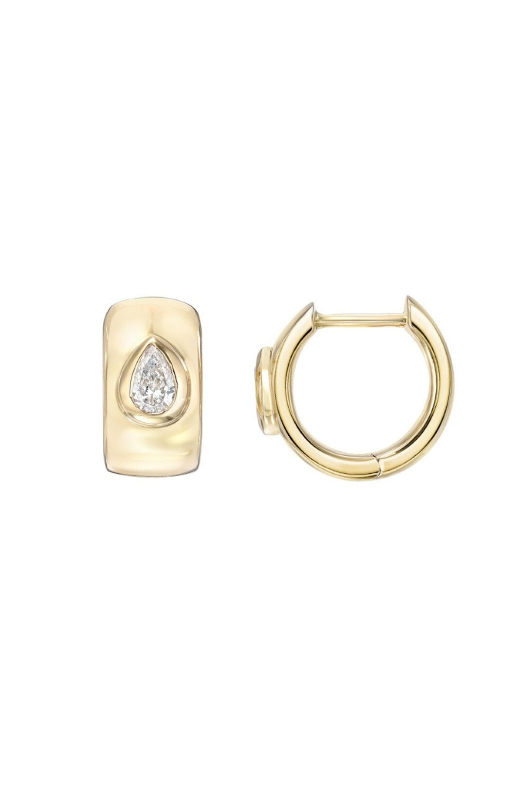 Zoe Lev 14K Gold Diamond Huggie Earrings - Gold
