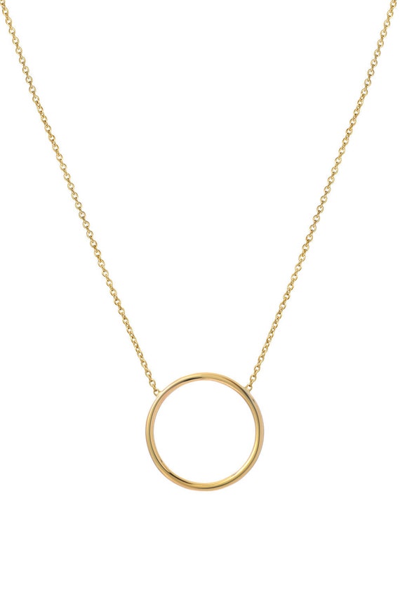 14k gold circle necklace deals