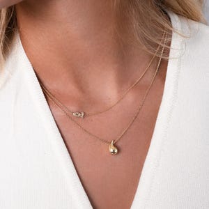 14K Gold Teardrop Halskette