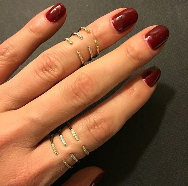 14k Gold Diamond Claw Ring | Etsy