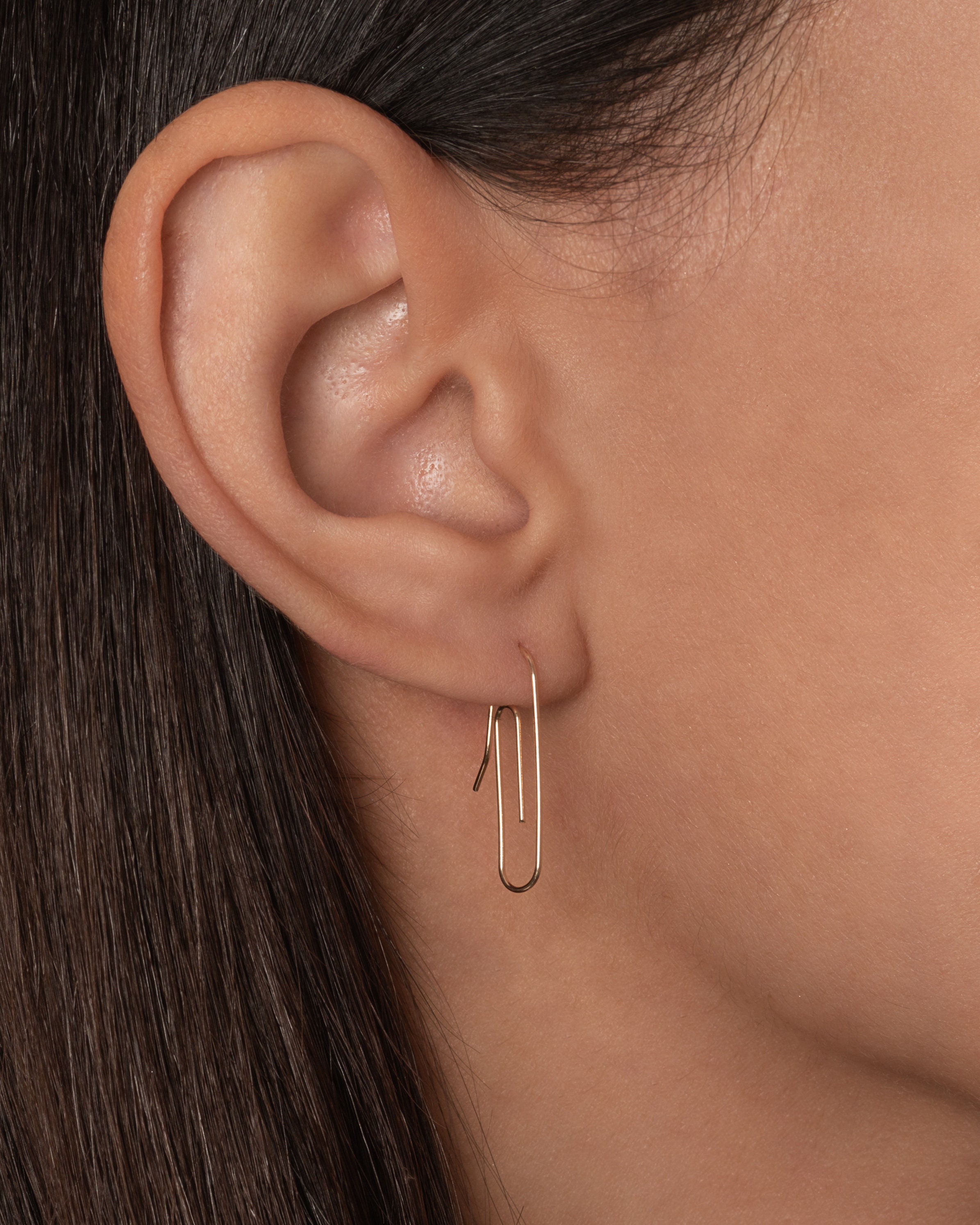 14k gold paperclip earrings deals