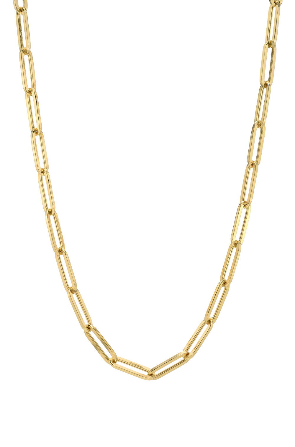 14k Gold Large Paper Clip Necklace 