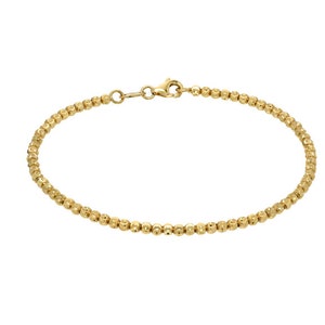 14k Gold Diamond Cut Bead Bracelet