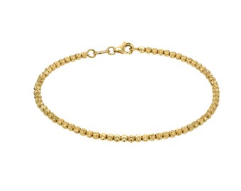 14k Gold Diamond Cut Bead Bracelet