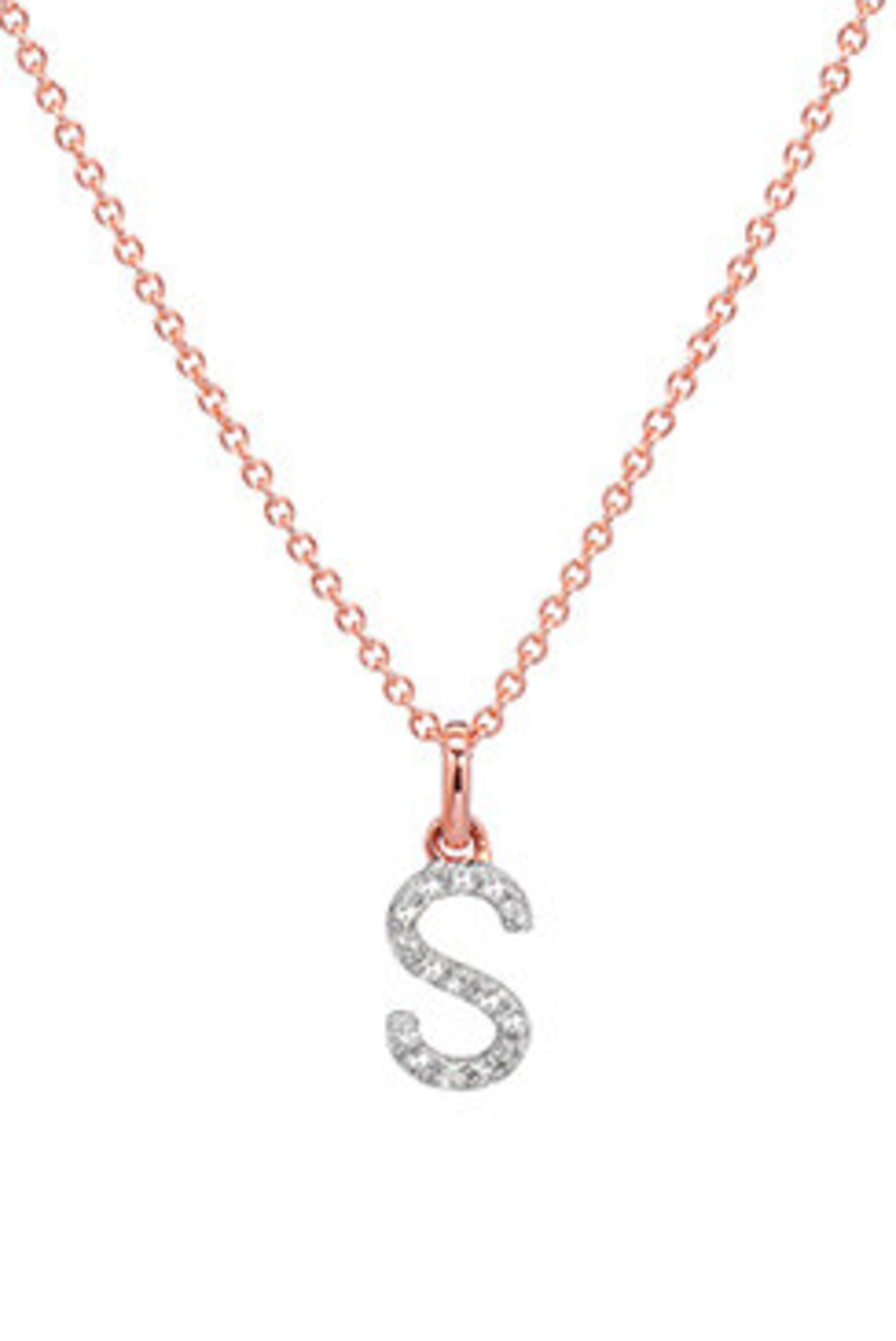 Diamond Letter Necklace 14k Solid Gold Pave Diamond Initial Etsy