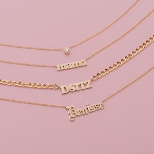 Gold cuban link name necklace Clearance