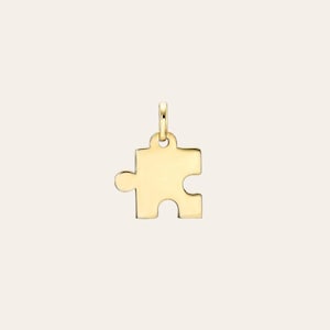 14K Gold Small Puzzle Piece Pendant