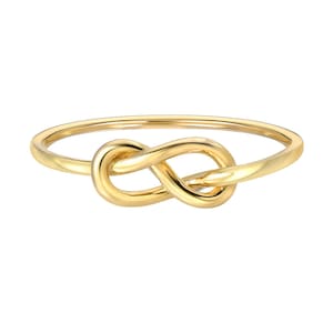 14k gold knot ring, solid gold, dainty knot